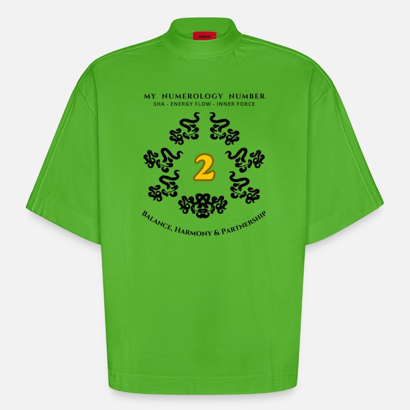 Numer_2 - T-shirt bio épais oversize Boxy fabriqué en UE - Apple Neon