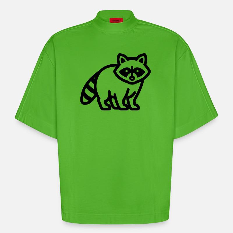 raton laveur - T-shirt bio épais oversize Boxy fabriqué en UE - Apple Neon