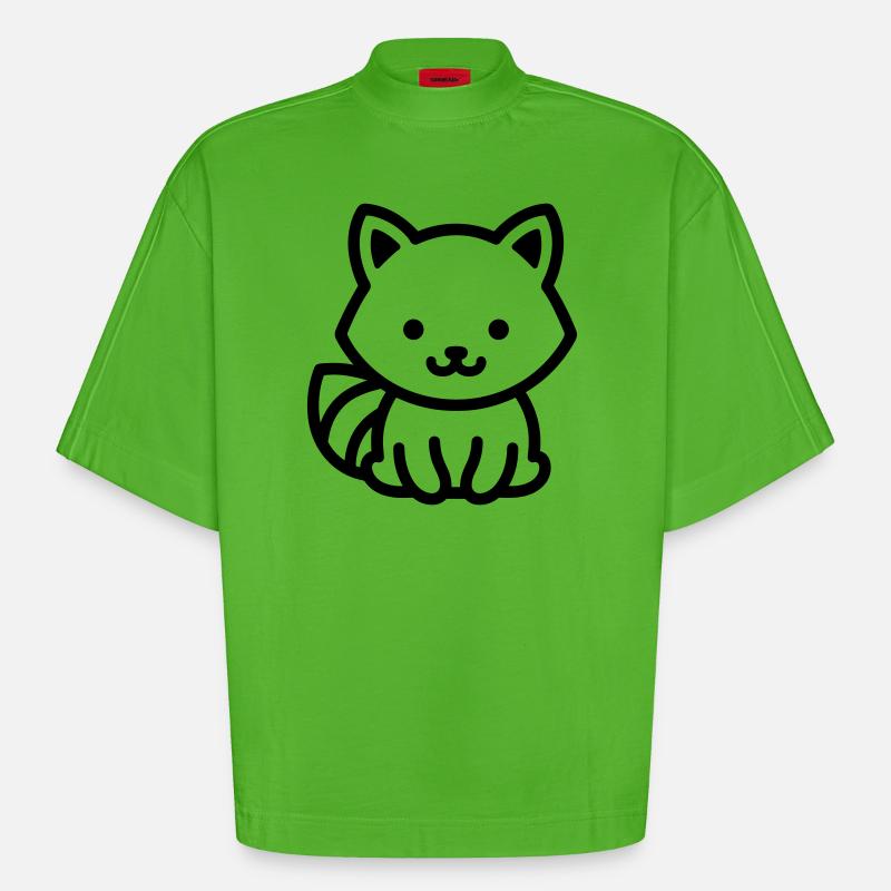 raton laveur - T-shirt bio épais oversize Boxy fabriqué en UE - Apple Neon