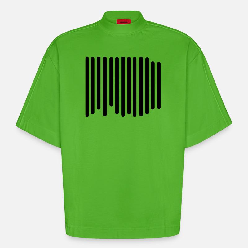 Barcode - Heavyweight Oversized Organic Boxy T-Shirt Made in EU - Apple Neon