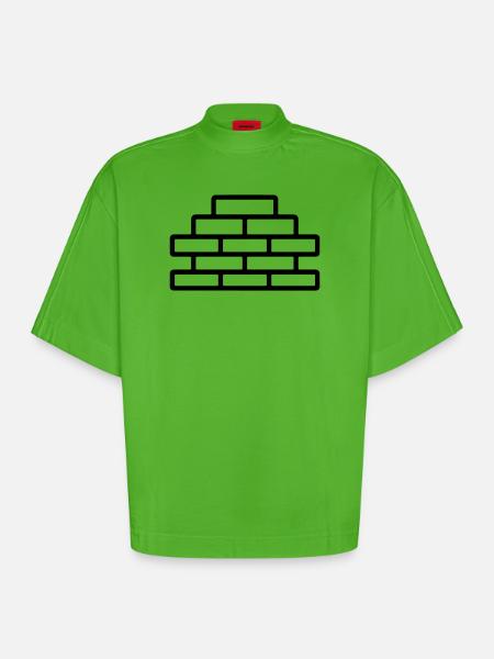 brick - Heavyweight Oversized Organic Boxy T-Shirt Made in EU - Apple Neon