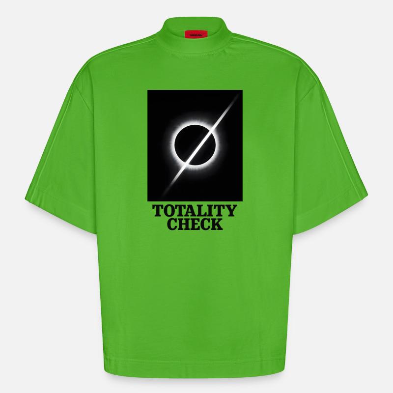 Totality checked | Eclipse - Heavyweight Oversized Organic Boxy T-Shirt Made in EU - Apple Neon