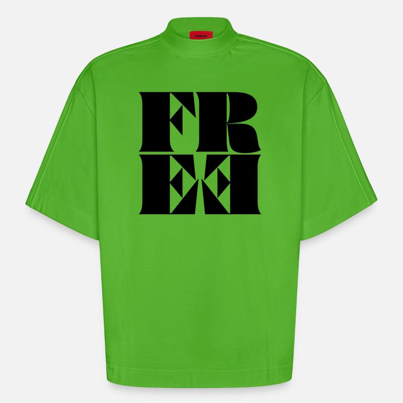 Libre - T-shirt bio épais oversize Boxy fabriqué en UE - Apple Neon