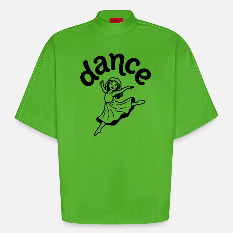 danseuse - T-shirt bio épais oversize Boxy fabriqué en UE - Apple Neon