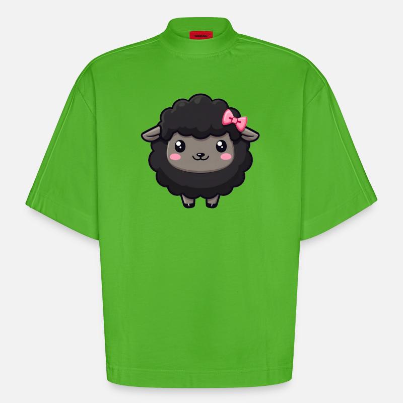 Schwarzes Schaf - Heavyweight Oversized Organic Boxy T-Shirt Made in EU - Apple Neon