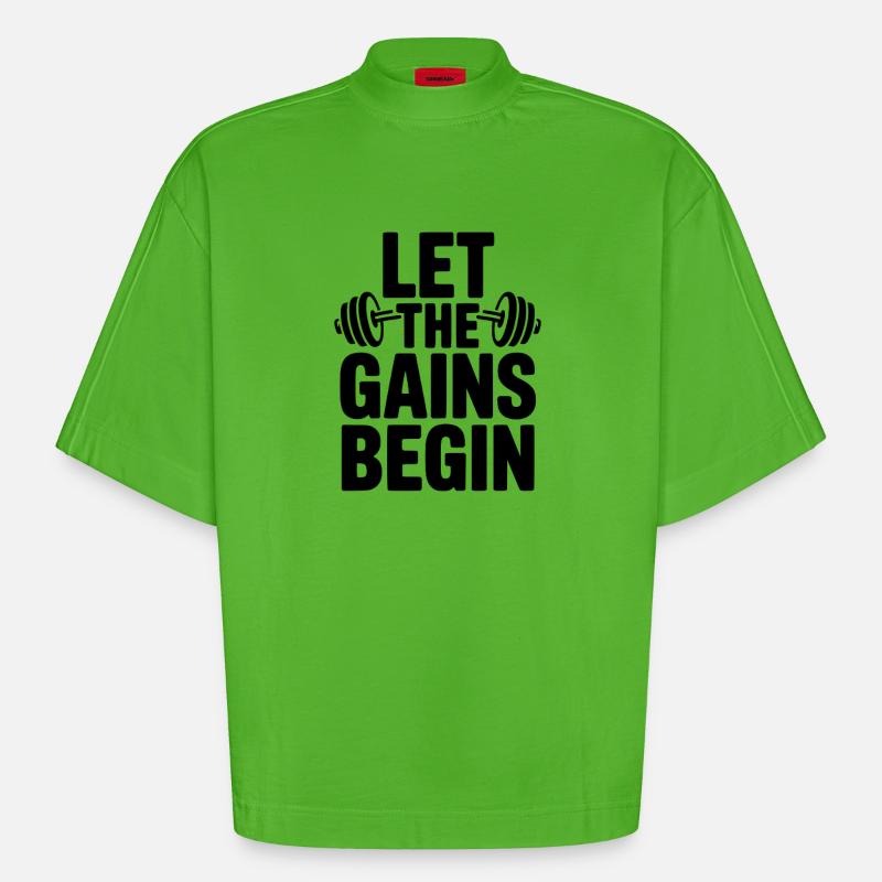 Que les gains commencent - T-shirt bio épais oversize Boxy fabriqué en UE - Apple Neon