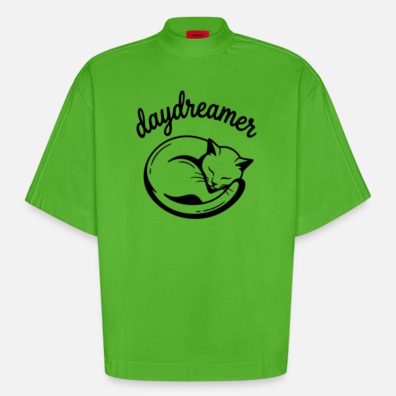 Rêveuse - T-shirt bio épais oversize Boxy fabriqué en UE - Apple Neon