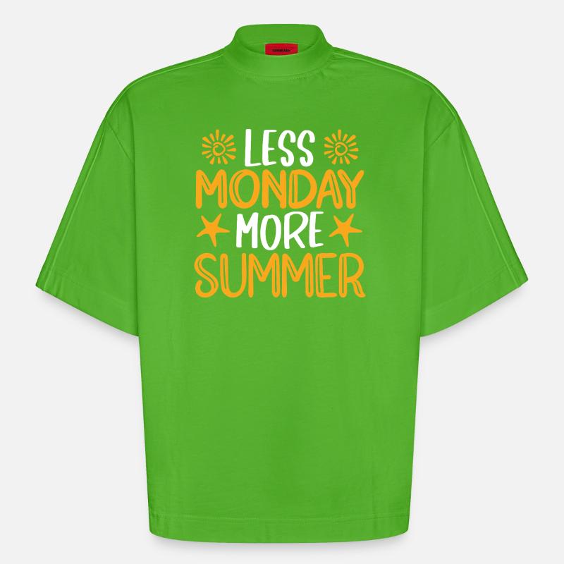 Moins de lundi, plus d’été - T-shirt bio épais oversize Boxy fabriqué en UE - Apple Neon