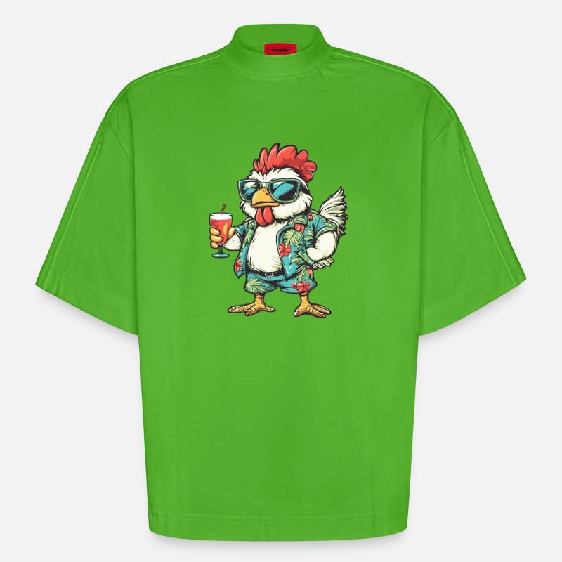 Igel Comic Sommer - Heavyweight Oversized Organic Boxy T-Shirt Made in EU - Apple Neon