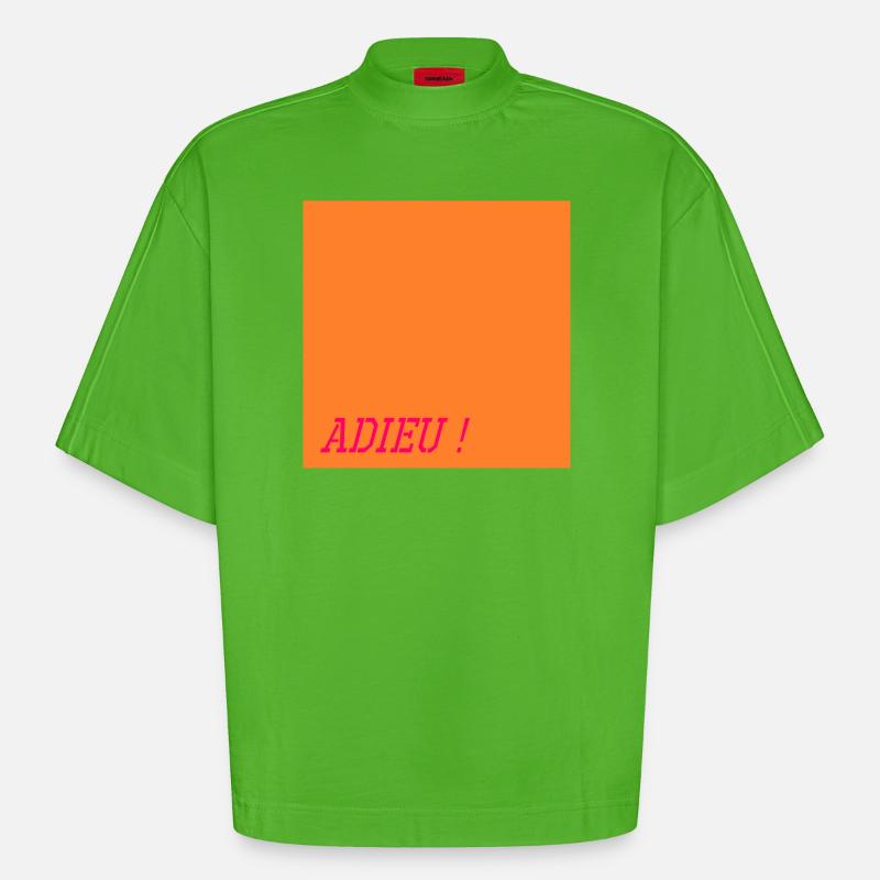 Mots d'adieu - T-shirt bio épais oversize Boxy fabriqué en UE - Apple Neon