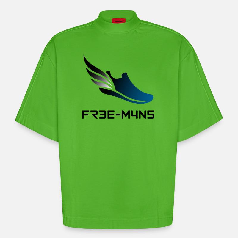 Baskets Ailes de Vitesse - T-shirt bio épais oversize Boxy fabriqué en UE - Apple Neon