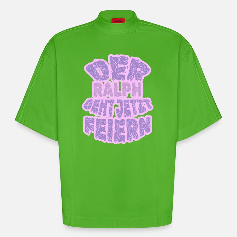 Dégueuler - T-shirt bio épais oversize Boxy fabriqué en UE - Apple Neon