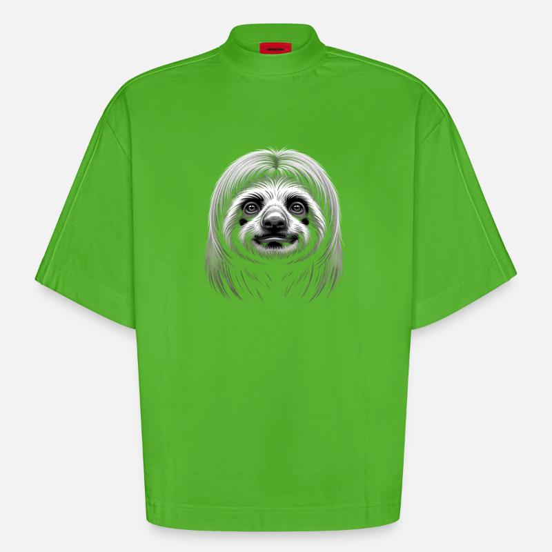 Faultier - Heavyweight Oversized Organic Boxy T-Shirt Made in EU - Apple Neon