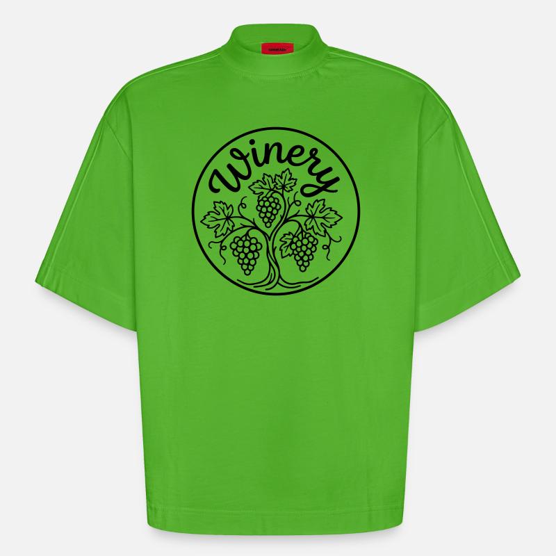 Vignoble - T-shirt bio épais oversize Boxy fabriqué en UE - Apple Neon