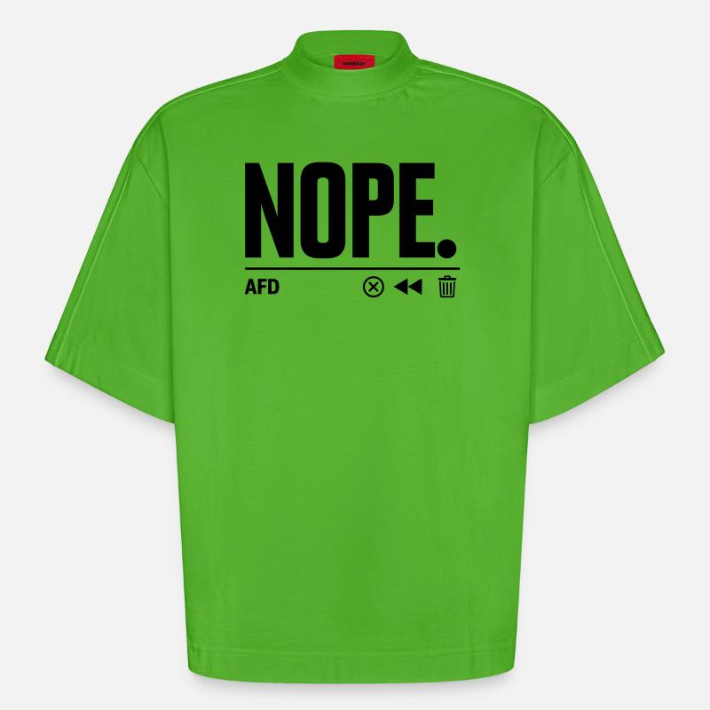 NOPE AfD - Heavyweight Oversized Organic Boxy T-Shirt Made in EU - Apple Neon