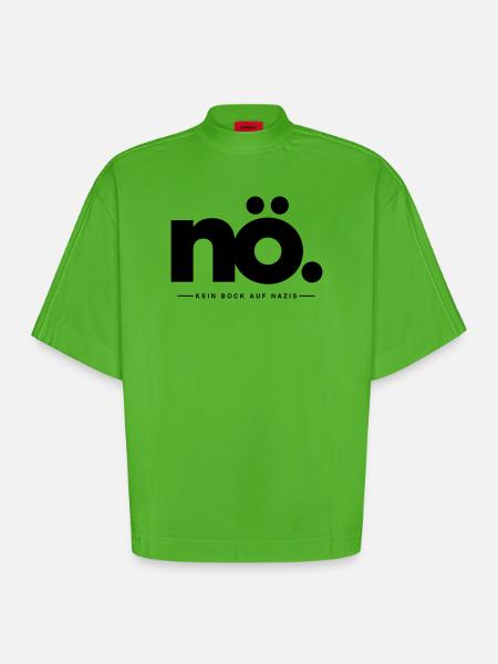 NO_Kein_Bock_auf_Nazis - Heavyweight Oversized Organic Boxy T-Shirt Made in EU - Apple Neon