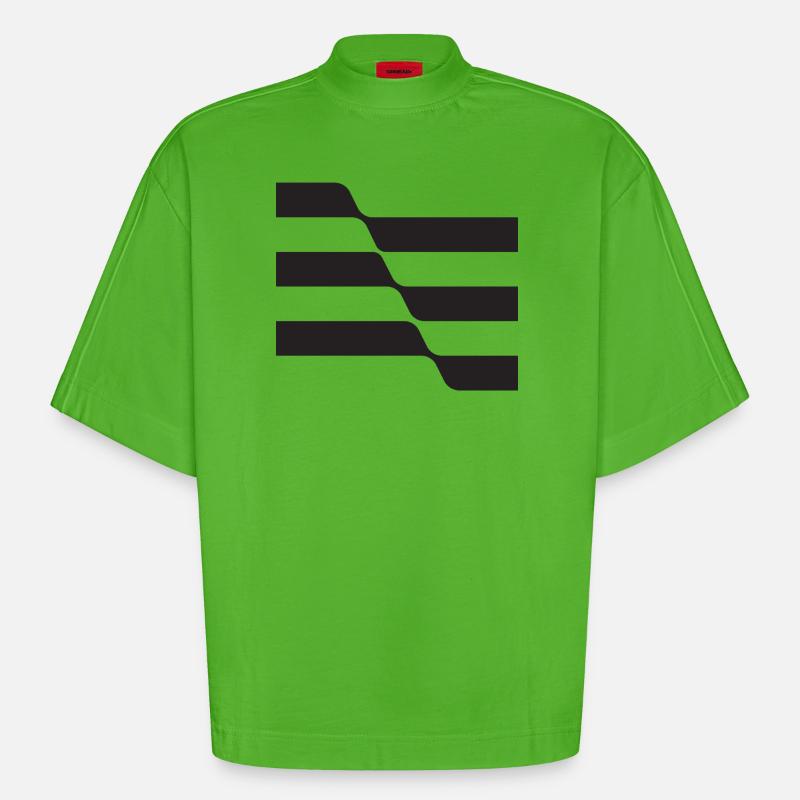 Conception de la vague noire - T-shirt bio épais oversize Boxy fabriqué en UE - Apple Neon