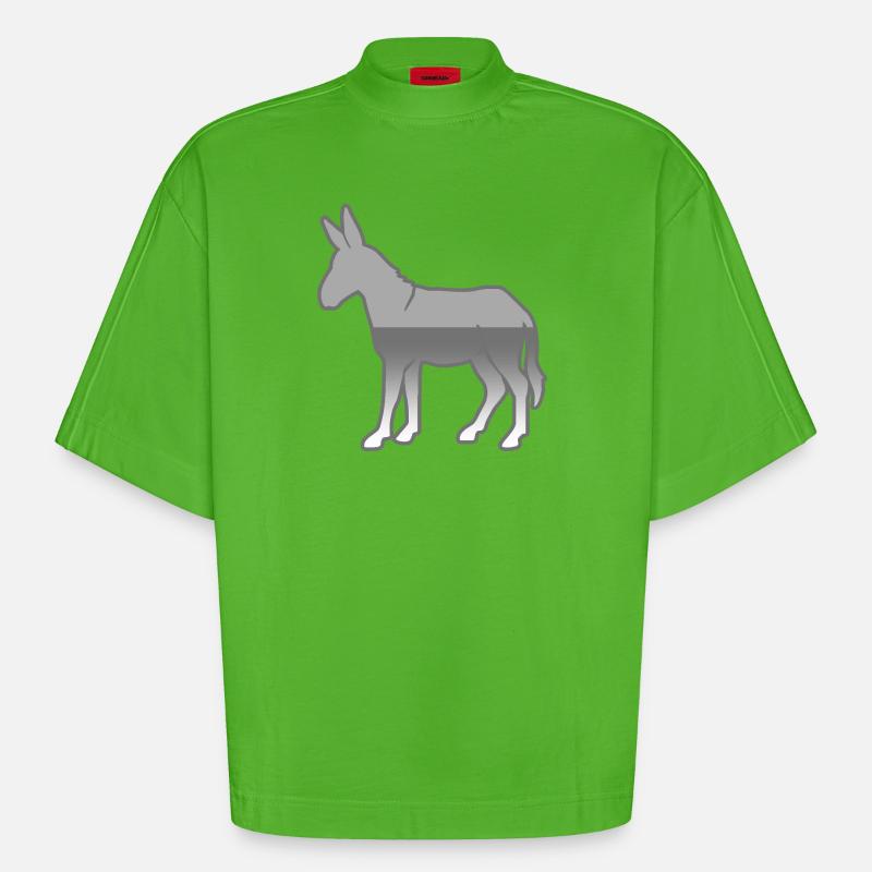 âne - T-shirt bio épais oversize Boxy fabriqué en UE - Apple Neon