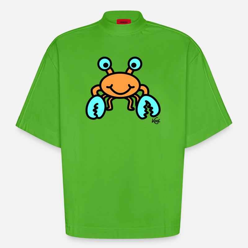 Krebs groß - Heavyweight Oversized Organic Boxy T-Shirt Made in EU - Apple Neon