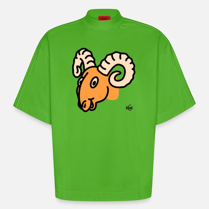 Ariès grand - T-shirt bio épais oversize Boxy fabriqué en UE - Apple Neon