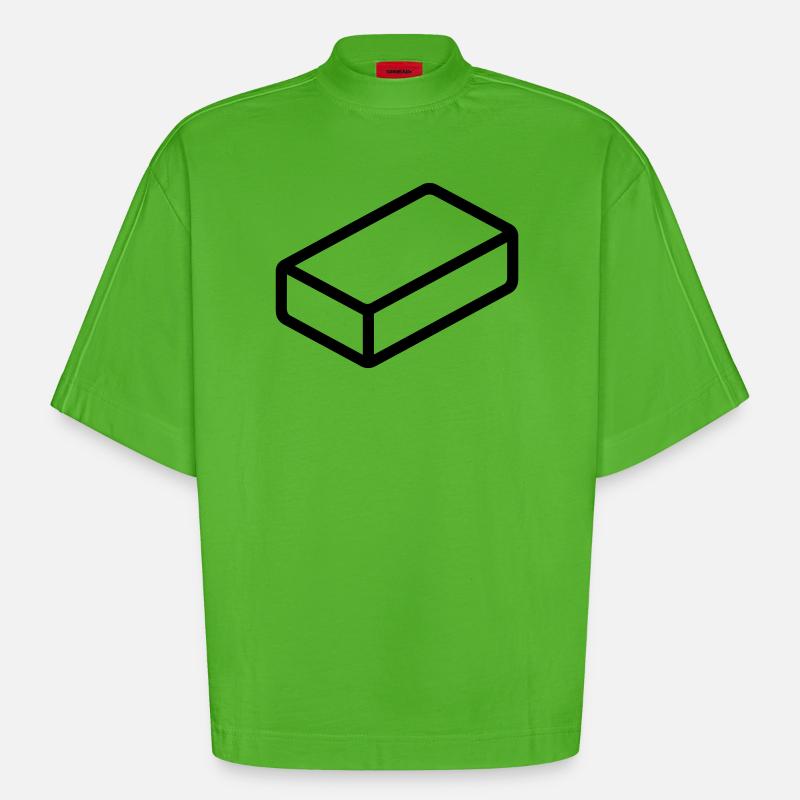 brique - T-shirt bio épais oversize Boxy fabriqué en UE - Apple Neon