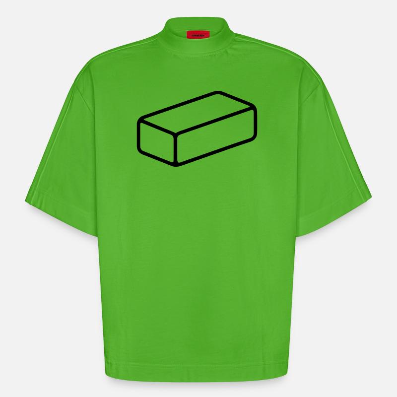 brique - T-shirt bio épais oversize Boxy fabriqué en UE - Apple Neon