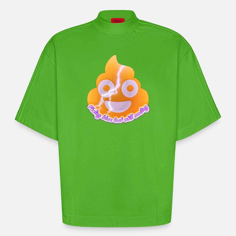 Illustration créative de vecteurs de caca. - T-shirt bio épais oversize Boxy fabriqué en UE - Apple Neon