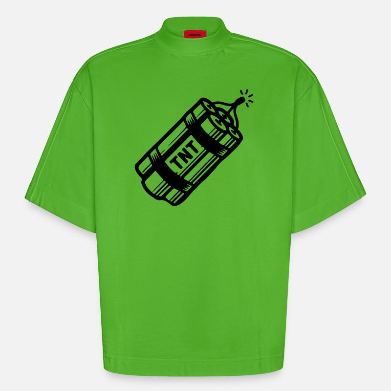 Dynamit Tnt - Heavyweight Oversized Organic Boxy T-Shirt Made in EU - Apple Neon