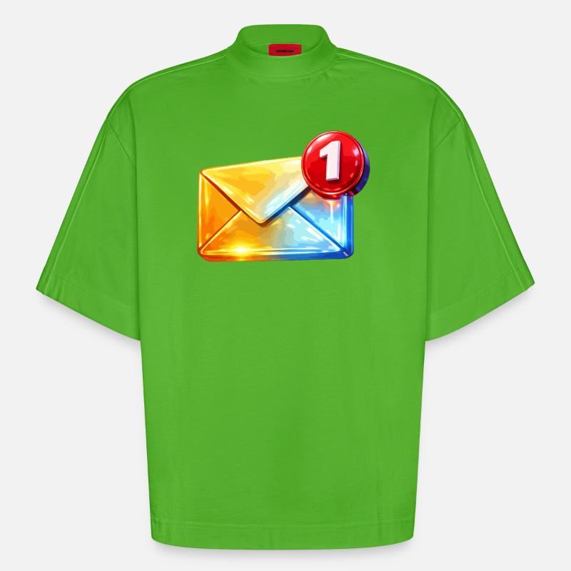 Erste Abzeichen-E-Mail - Heavyweight Oversized Organic Boxy T-Shirt Made in EU - Apple Neon