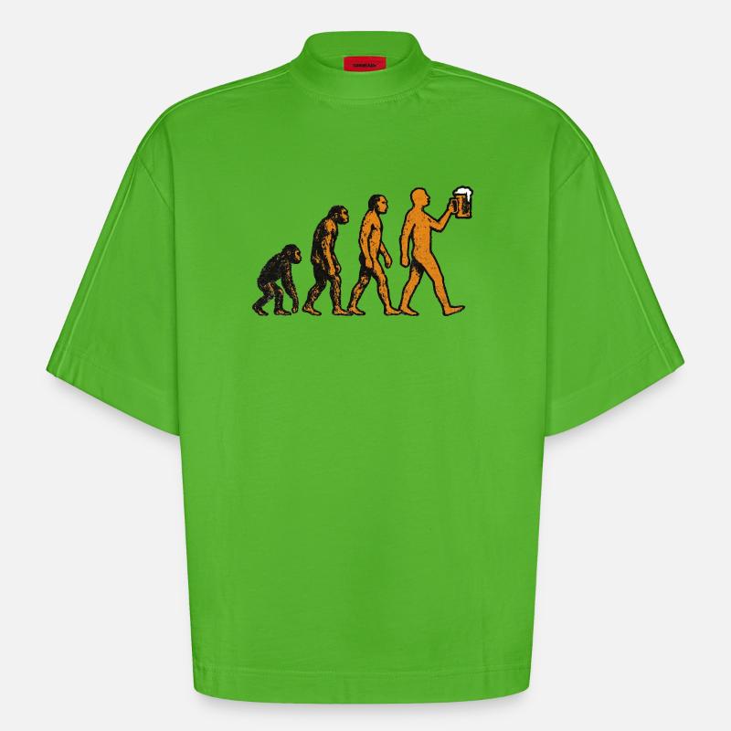 Evolution Bier - Heavyweight Oversized Organic Boxy T-Shirt Made in EU - Apple Neon