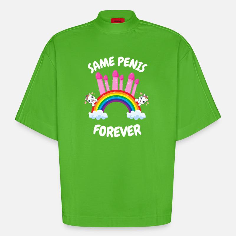 Same Penis Forever Bride - Heavyweight Oversized Organic Boxy T-Shirt Made in EU - Apple Neon