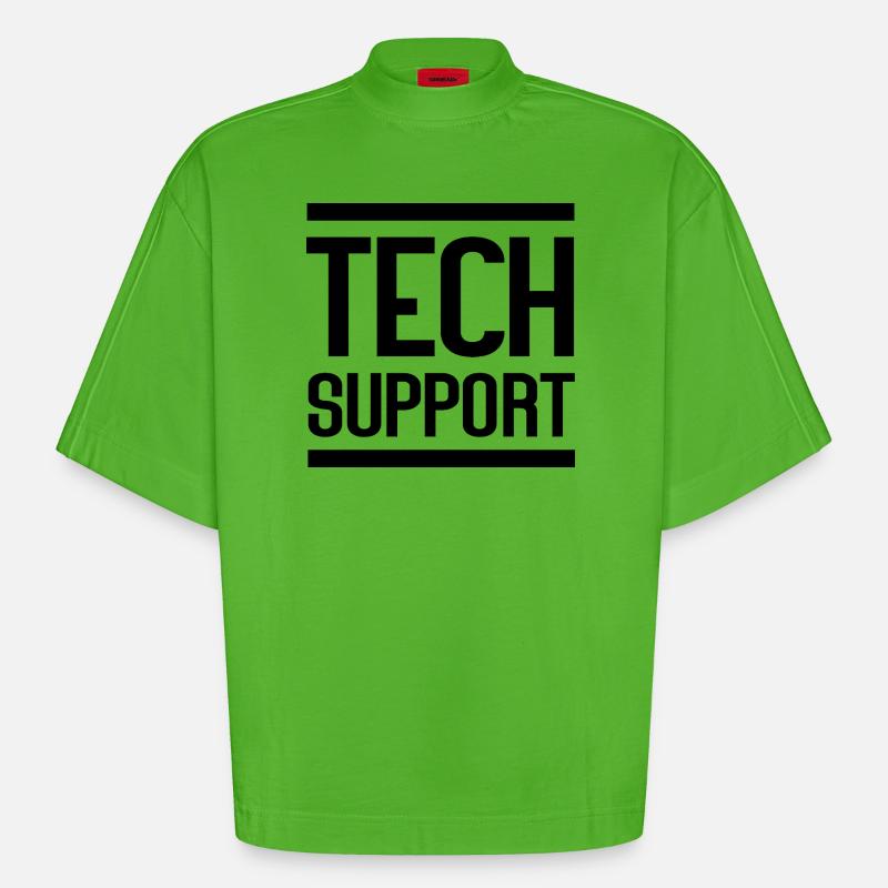 Tech Support - Heavyweight Oversized Organic Boxy T-Shirt Made in EU - Apple Neon