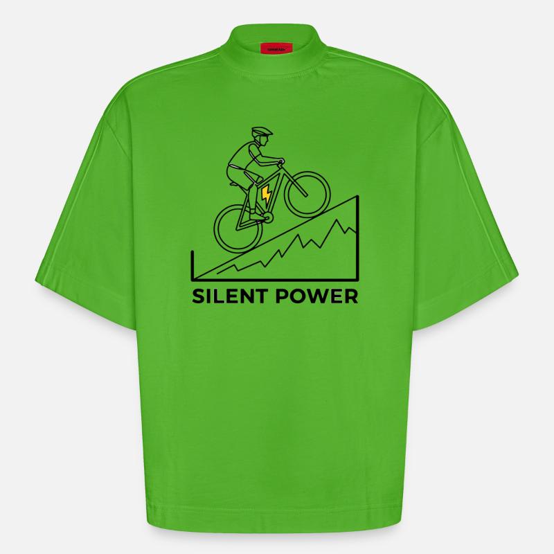 Montée éclair - T-shirt bio épais oversize Boxy fabriqué en UE - Apple Neon