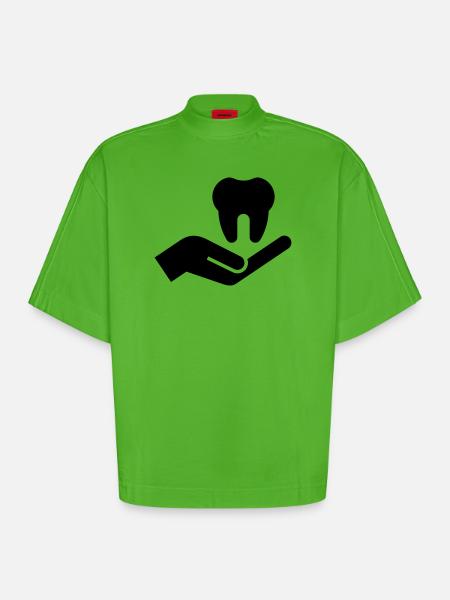 Dentist, Dentist, Dental Practice - Heavyweight Oversized Organic Boxy T-Shirt Made in EU - Apple Neon