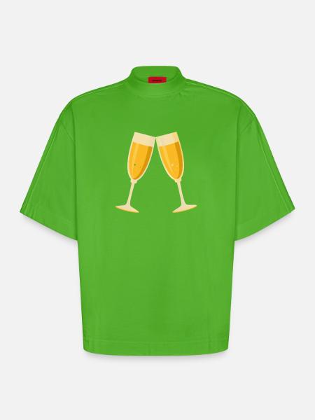 Toasts - T-shirt bio épais oversize Boxy fabriqué en UE - Apple Neon