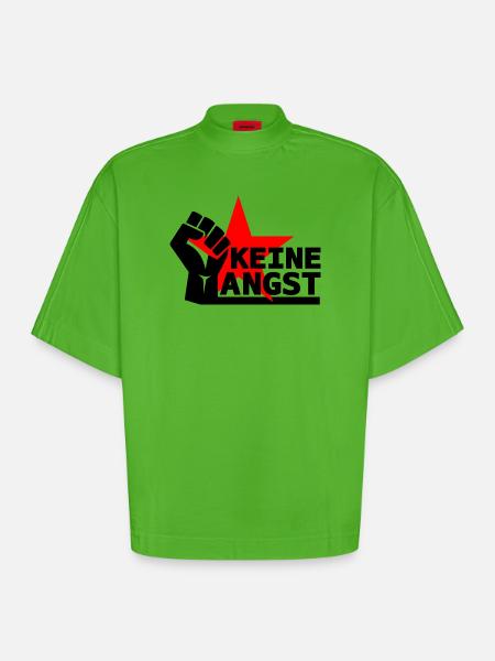 Widerstand - Keine Angst - Heavyweight Oversized Organic Boxy T-Shirt Made in EU - Apple Neon