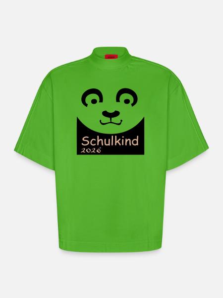 Schulkind 2026 - Heavyweight Oversized Organic Boxy T-Shirt Made in EU - Apple Neon