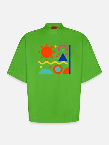 Bunte Formen - Heavyweight Oversized Organic Boxy T-Shirt Made in EU - Apple Neon