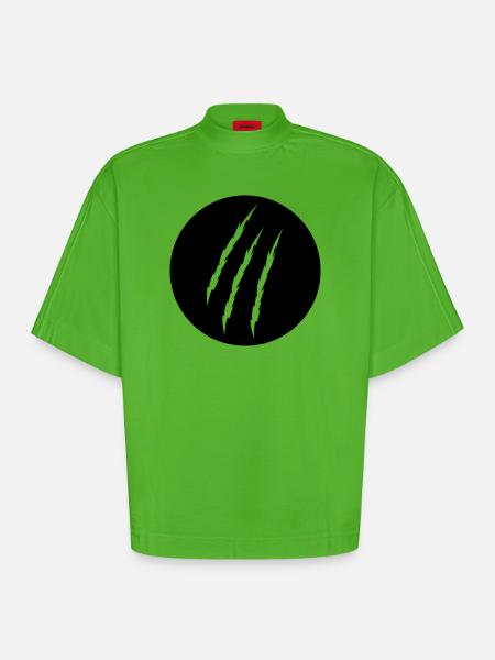 claw - Heavyweight Oversized Organic Boxy T-Shirt Made in EU - Apple Neon