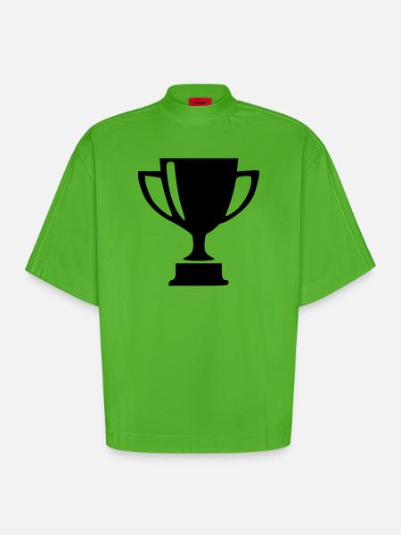 Cup Sports Competition Gift - Heavyweight Oversized Organic Boxy T-Shirt Made in EU - Apple Neon