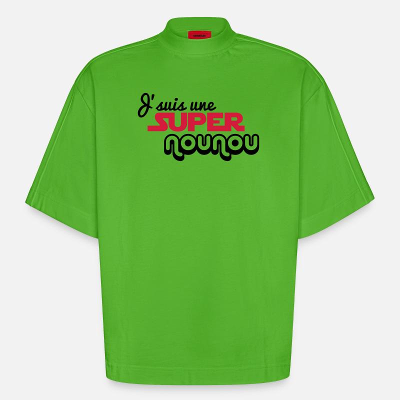Ich bin ein Super Nanny - Heavyweight Oversized Organic Boxy T-Shirt Made in EU - Apple Neon