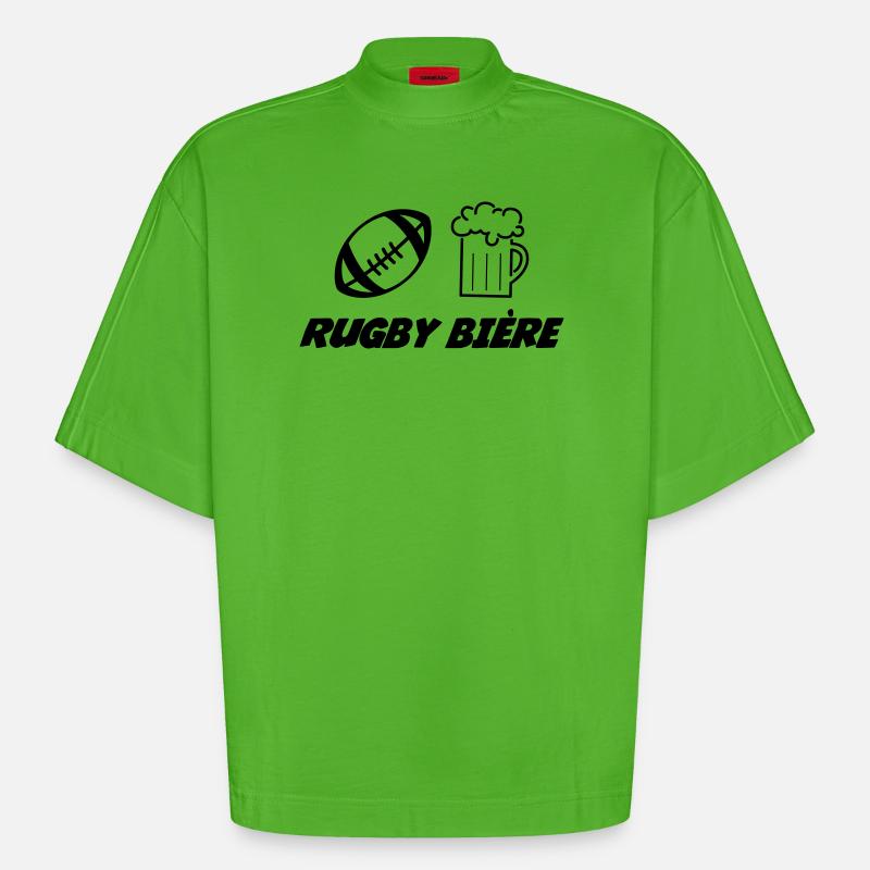 Rugby - Heavyweight Oversized Organic Boxy T-Shirt Made in EU - Apple Neon