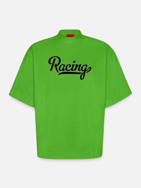 6061912 121984375 racing - Heavyweight Oversized Organic Boxy T-Shirt Made in EU - Apple Neon