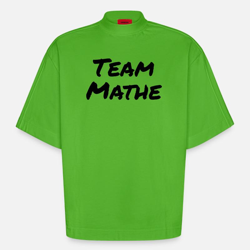 Équipe de maths - T-shirt bio épais oversize Boxy fabriqué en UE - Apple Neon