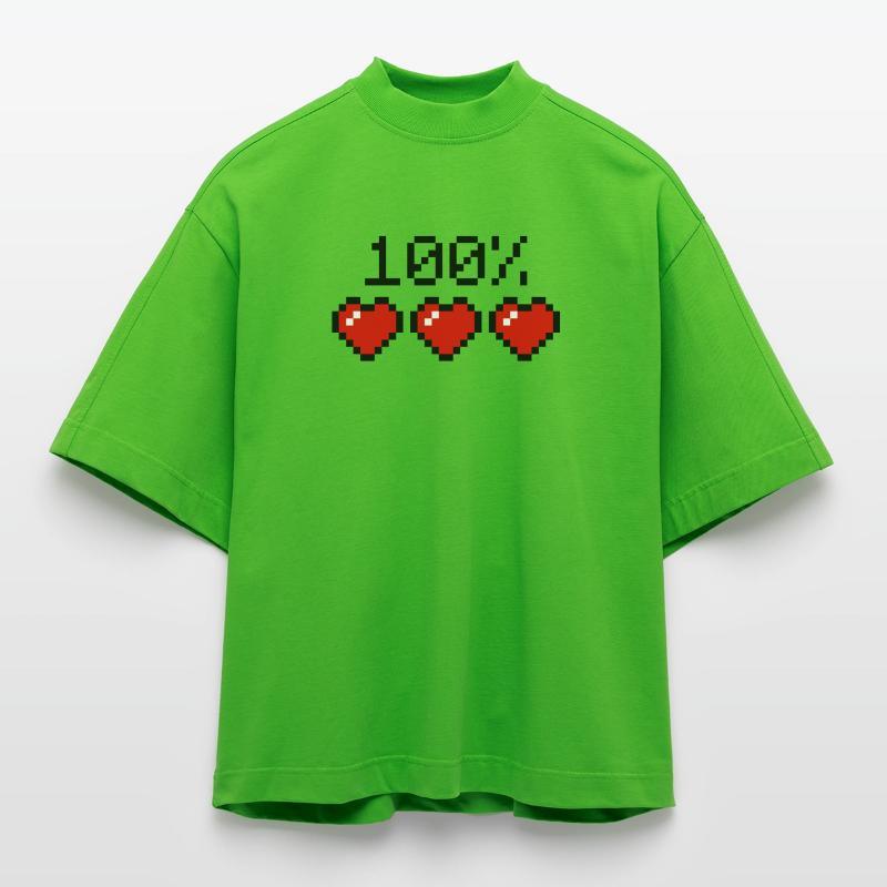 Hundertprozent Statement Partner oder Sportler Heavyweight Oversized Organic Boxy T-Shirt Made in EU