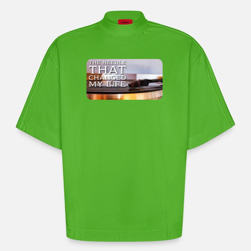 The needle that changed my life - Heavyweight Oversized Organic Boxy T-Shirt Made in EU - Apple Neon