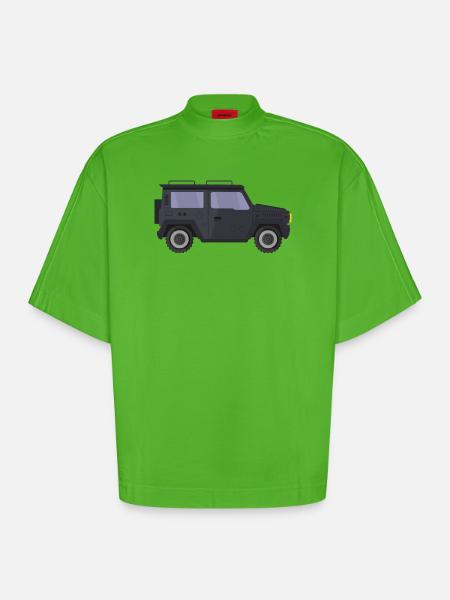 Jeep - T-shirt bio épais oversize Boxy fabriqué en UE - Apple Neon