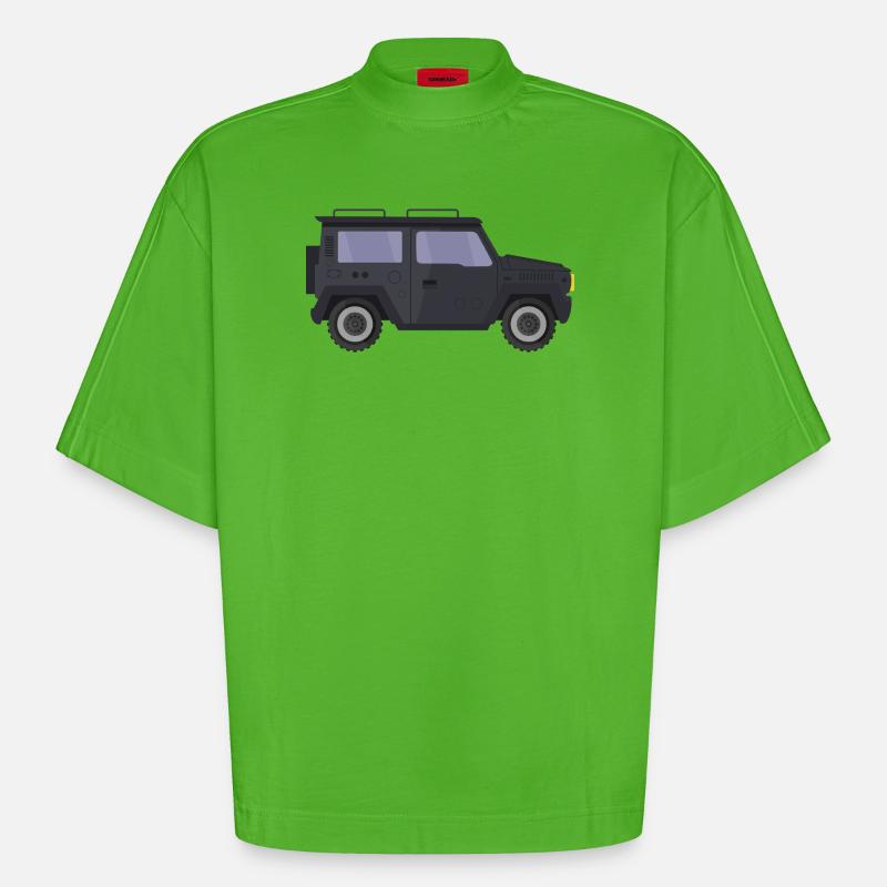 Jeep - T-shirt bio épais oversize Boxy fabriqué en UE - Apple Neon