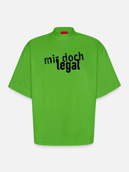 mir doch legal - Heavyweight Oversized Organic Boxy T-Shirt Made in EU - Apple Neon