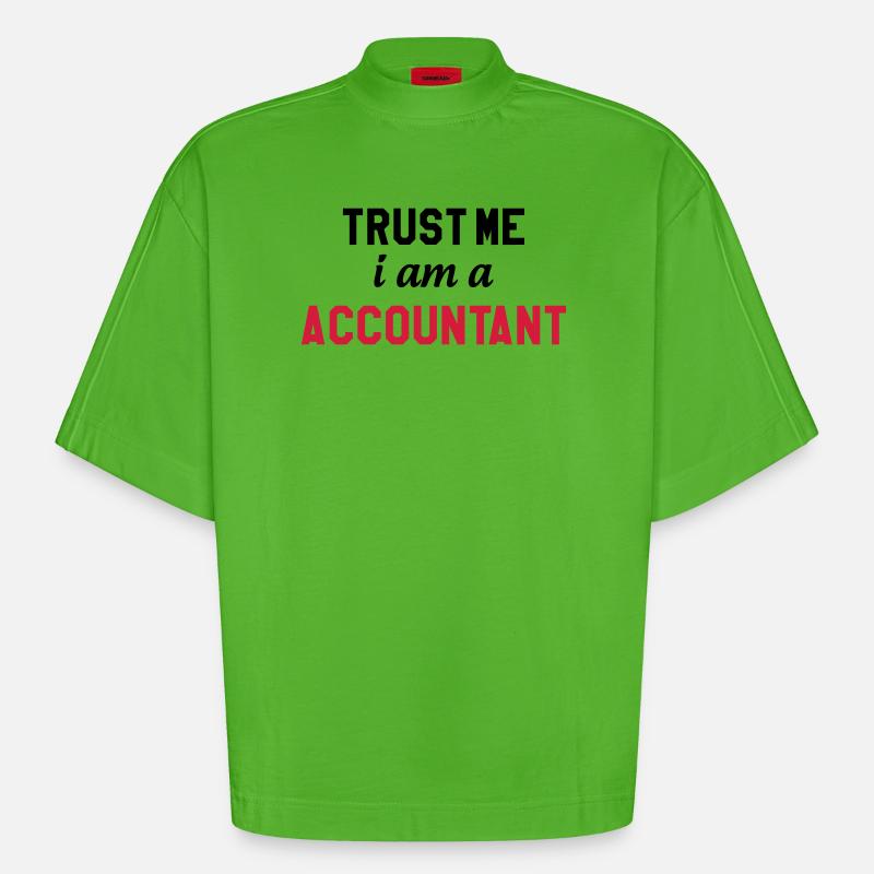 comptable / comptabilité / argent / Finance / Euro - T-shirt bio épais oversize Boxy fabriqué en UE - Apple Neon